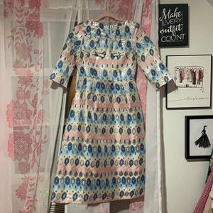 Dainty Jewell’s brocade modest midi dress 3/4 sleeves